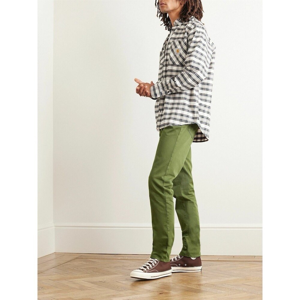 Outerknown Men's Slim Straight 5-Pocket Chino Pants Olive Green Size 29
